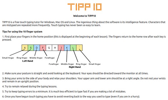 where to put your fingers when typing